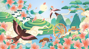 春季吊旗