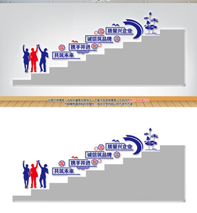 公司企业楼梯文化墙