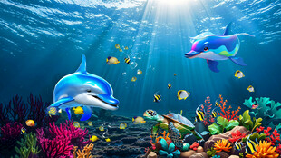 海底世界海豚