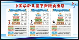 学龄儿童平衡膳食宝塔宣传栏