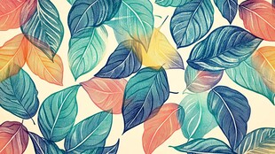 五彩树叶背景实拍