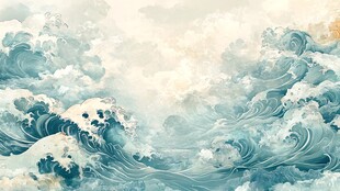 浮世绘海浪