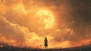 月光插画月光下