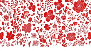 红花剪纸背景墙