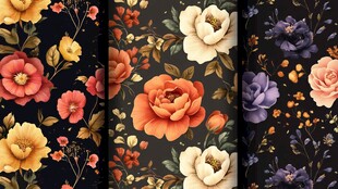 3d浮雕缤纷花卉