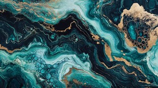 蓝色流体创意抽象画