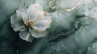 唯美荷花大理石壁画