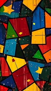 放射彩色裂纹碎块拼接