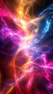 凌乱彩色烟雾线条