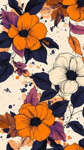 高清色块花卉