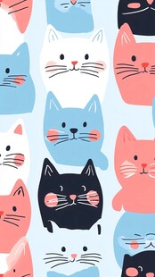 卡通猫咪图案背景