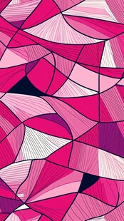 酒红色几何图形线条