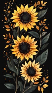 高清手绘太阳花