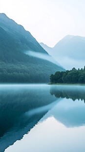 唯美朦胧湖景