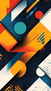 几何图形组合插画