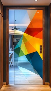 彩色玻璃门图案设计