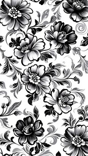 花朵黑白花纹