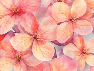 森系粉橙色花朵背景