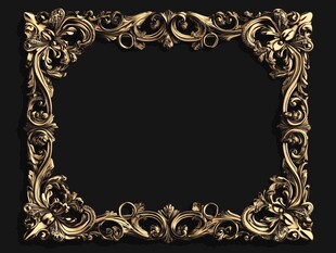 金色浮雕花纹边框