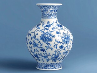 雍正青花折枝花果纹瓶