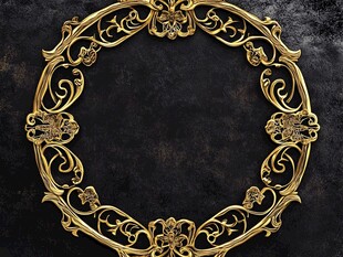 欧式圆形浮雕金花