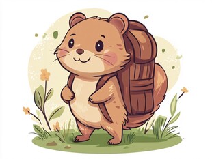 背着书包的动物