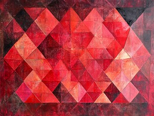 几何图形红色墙壁