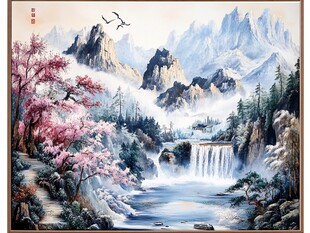 山水风景画壁画