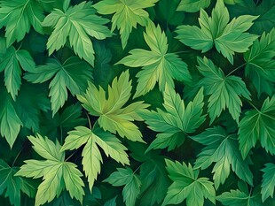 高清绿叶背景图片