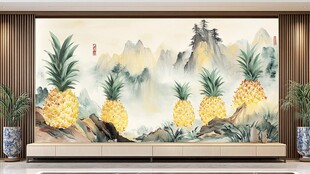 装饰画聚宝盆电视墙