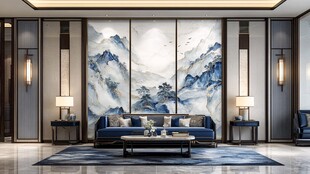 酒店客厅巨幅山水画