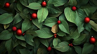 冬青绿叶背景