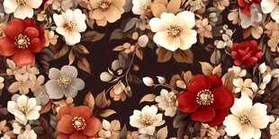 3d浮雕缤纷花卉