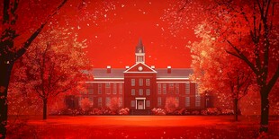 普林斯顿大学插画背景