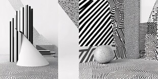 黑白色点线面形体