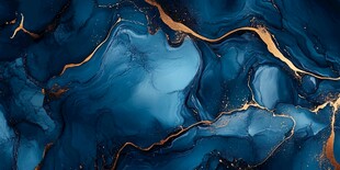 蓝色流体创意抽象画