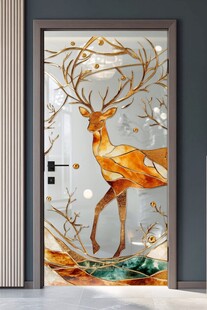 轻奢麋鹿珐琅彩浮雕画