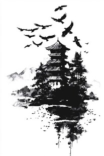 水墨建筑高端