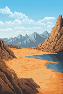 戈壁滩插画