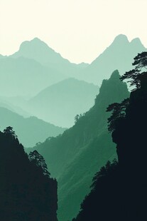 山峰群山远山禅意禅境