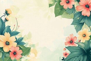 手绘花朵海报背景