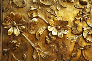 黄铜花卉墙面