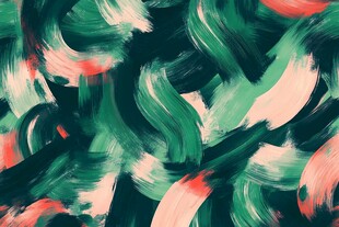 抽象写意流动色彩绿色