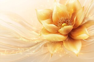 高精手绘黄金拉丝花卉