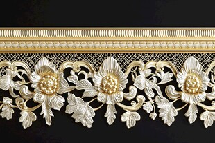 轻奢金色牡丹花线条