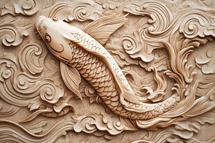 鲤鱼浮雕图