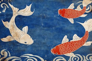 中式古典传统锦鲤