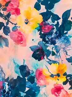 抽象底纹色水墨花