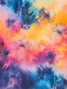 梦幻油画枫叶图案