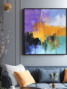 客厅挂画蓝色渐变